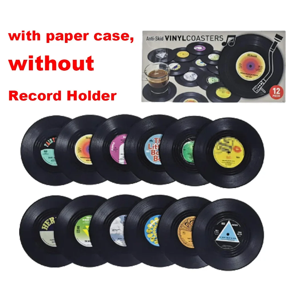 

Виниловые подставки для дисков, набор из 12 штук, черные, ABS