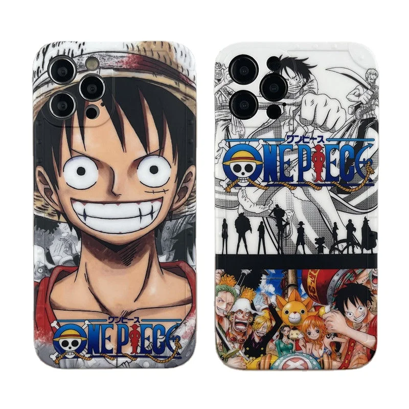 

One Piece Luffy smiley phone case is anti-drop For iPhone 13 12 11 Pro Max X Mobile phone soft shell XS XR 7 8 Plus