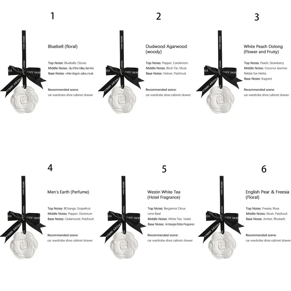 Автомобильный подвесной освежитель воздуха красивый белый цветочный парфюм для