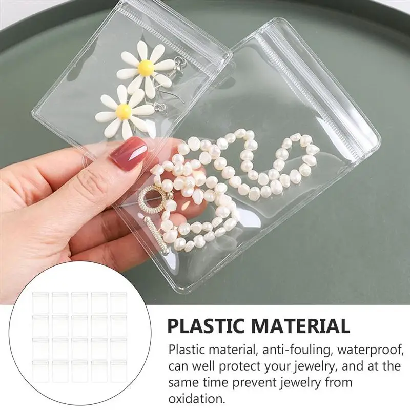 

40pcs/60Pcs /80Pcs Jewelry Bags Transparent Jewelry Bags Anti-oxidation Jewelry Bags Plastic Storage Bags