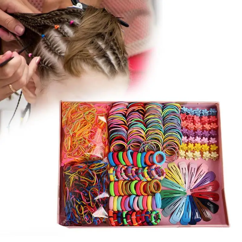 

780Pcs Hair Accessories Set Girl Cute Hair Bands Hair Clips Color Flower Headwear Hairpins Headdress For Girls Women