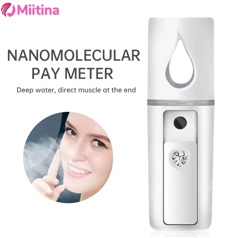 Фото Мини-портативный увлажнитель воздуха Nano Mister, отпариватель для лица, косметический спрей, увлажняющий аппарат, устройство для холодного спрея, USB-уход за кожей №1