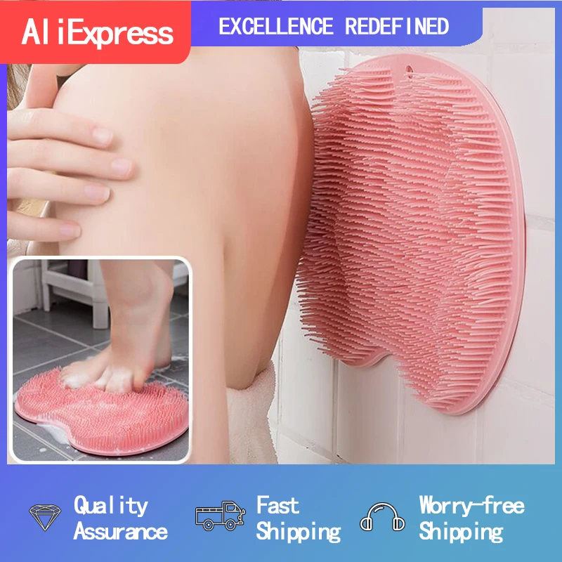 

Отшелушивающий массажный скребок для душа, нескользящий коврик для ванной, Массажная щетка для спины, силиконовый инструмент для мытья ног ...