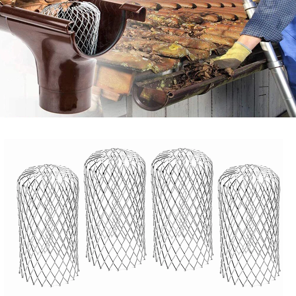 

4pcs Gutter Screen Leaf Catcher Gutter Guard Aluminum Gutter Guard Anti-Leaf Building Hardware Gutter Guards Downspouts