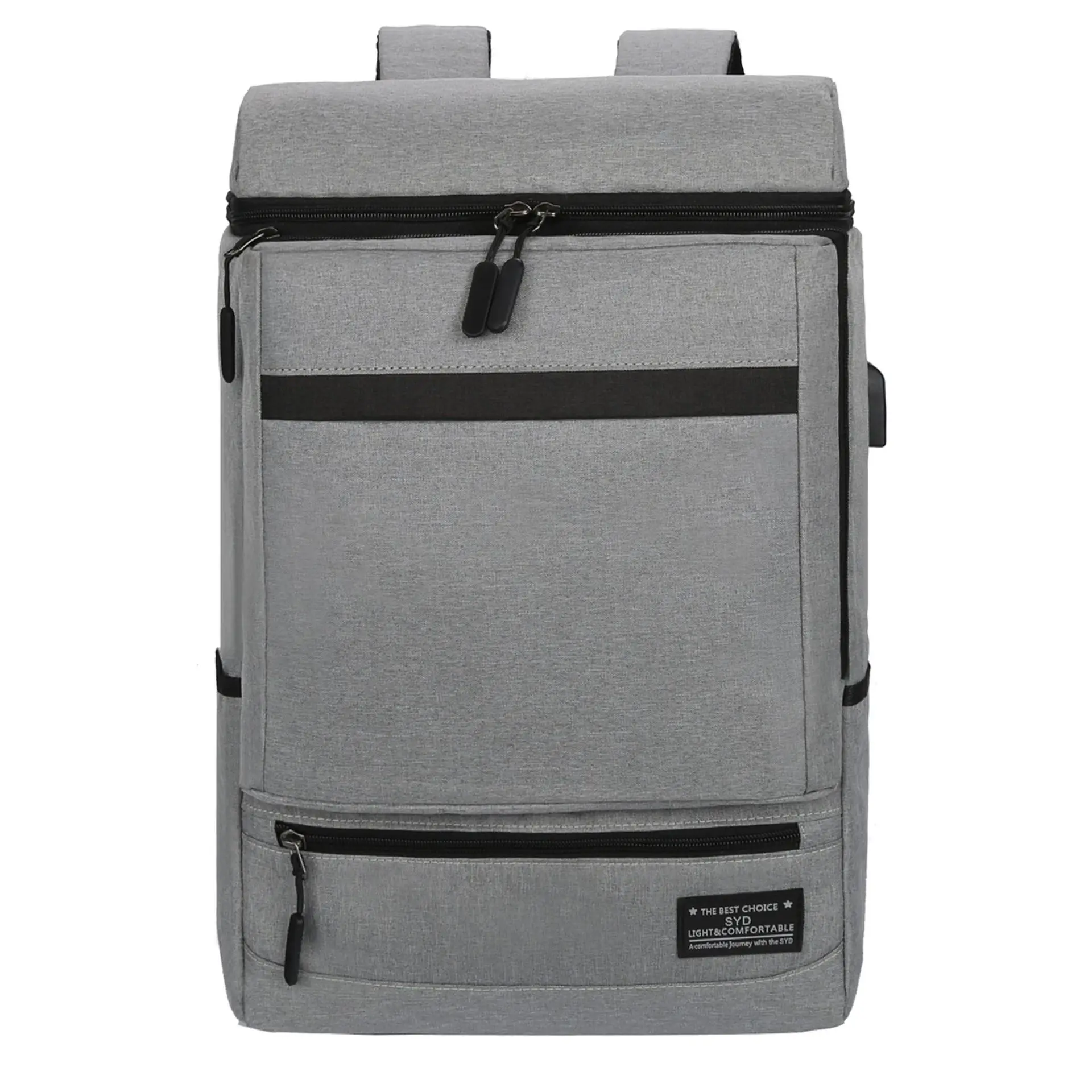 

USB Charging Gray Backpack Men Large Capacity Oxford Backpack Women Casual College Style Bagpack