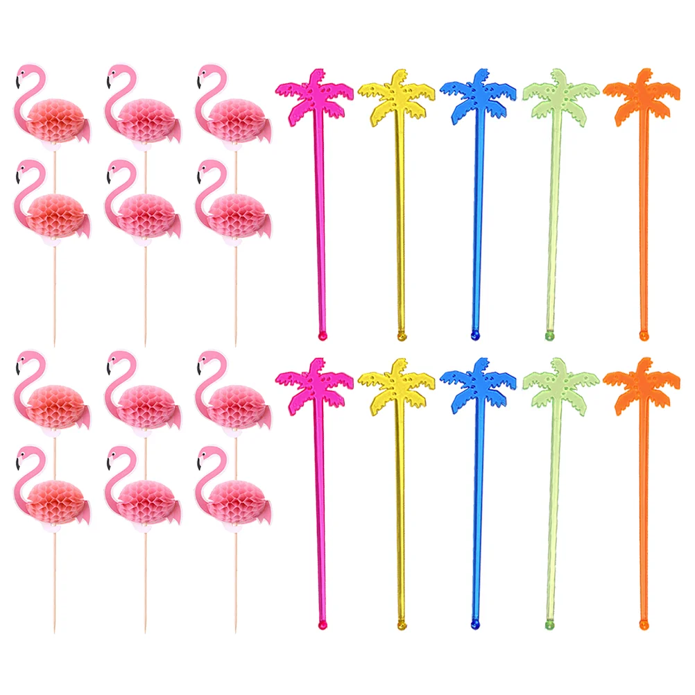 

Swizzle Stick Fruit Insert Stirring Sticks Wooden Coffee Stirrers Drink Blender Mixer Wand Plug-in Cocktail Juice Beverage