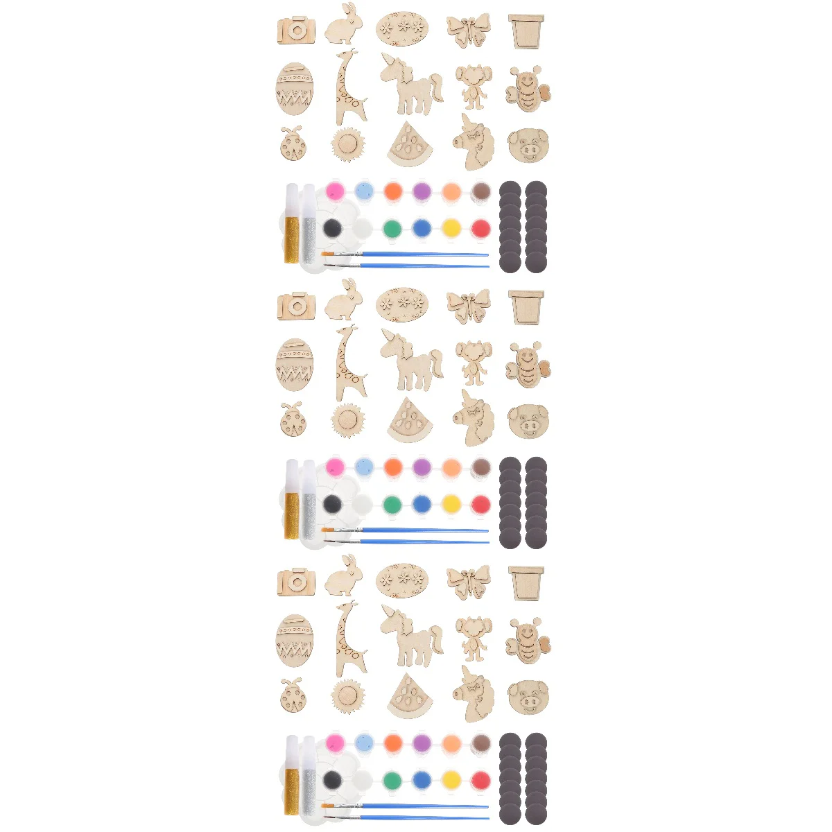 

3 Sets of Fridge Magnets Refrigerator Cartoon Magnets Children Painting Material Set