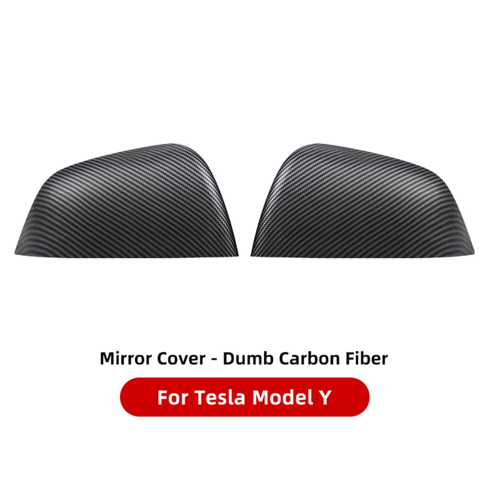 

For Tesla Model Y 2019-2023 Rearview Mirror Cover ABS+Carbon Fiber Reversing Mirror Cover Car Modification Accessories