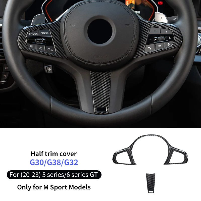 

Углеродное волокно, декоративная рамка панели рулевого колеса автомобиля, крышка для BMW M Sport G30 G32 G20 X3 X4 G01 G02 X5 X7 G05 G07 5 серии