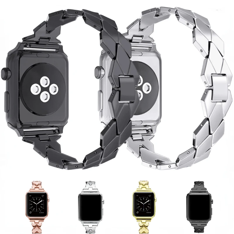 

Metal Stainless steel Strap For Apple Watch 8 7 45mm 41mm bracelets Band iWatch 6 5 4 SE 44mm 40mm 38mm 42mm watch Accessories