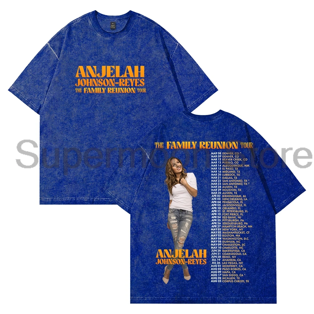 Anjelah Johnson The Family Reunion Tour 2025, стираная футболка с круглым вырезом и короткими рукавами, хлопковая футболка для мужчин и женщин, уличная одежда, топы (art.: 3920d0a67154b) - 3920d0a67154b