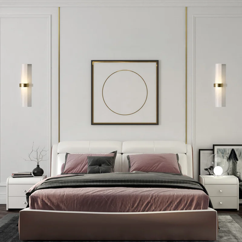 

nordic led stone nicho de parede aplique luz pared wall lamp espelho dinging room lamp