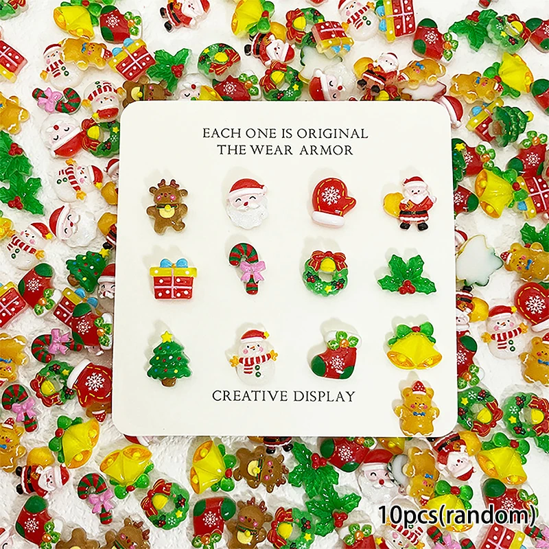 10 шт. Kawaii мультфильм Рождественская серия смола клип книга DIY ювелирные изделия