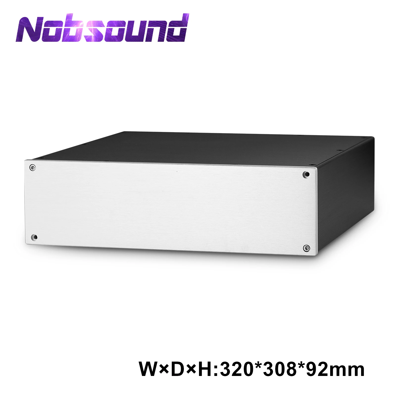 

Nobsound HiFi Aluminium Chassis for Amplifier Enclosure DIY Power Amplifier DAC Metal Box (W320mm×H92mm×D308mm)