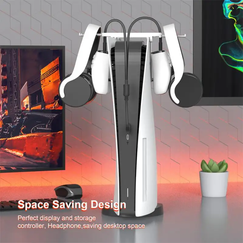 

For Ps5-vr2 Display Holder Sturdy And Stable For Ps5/ps Cable Accessory 2 In 1 Vr Stand White For Vr2 Glass Storage Rack