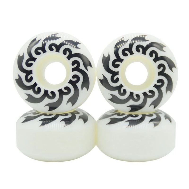 

4Pcs 52Mm White Professional Skateboard Wheel 100A Hardness Skateboard Double Rocker Wheel Downspeed Sliding Wheels