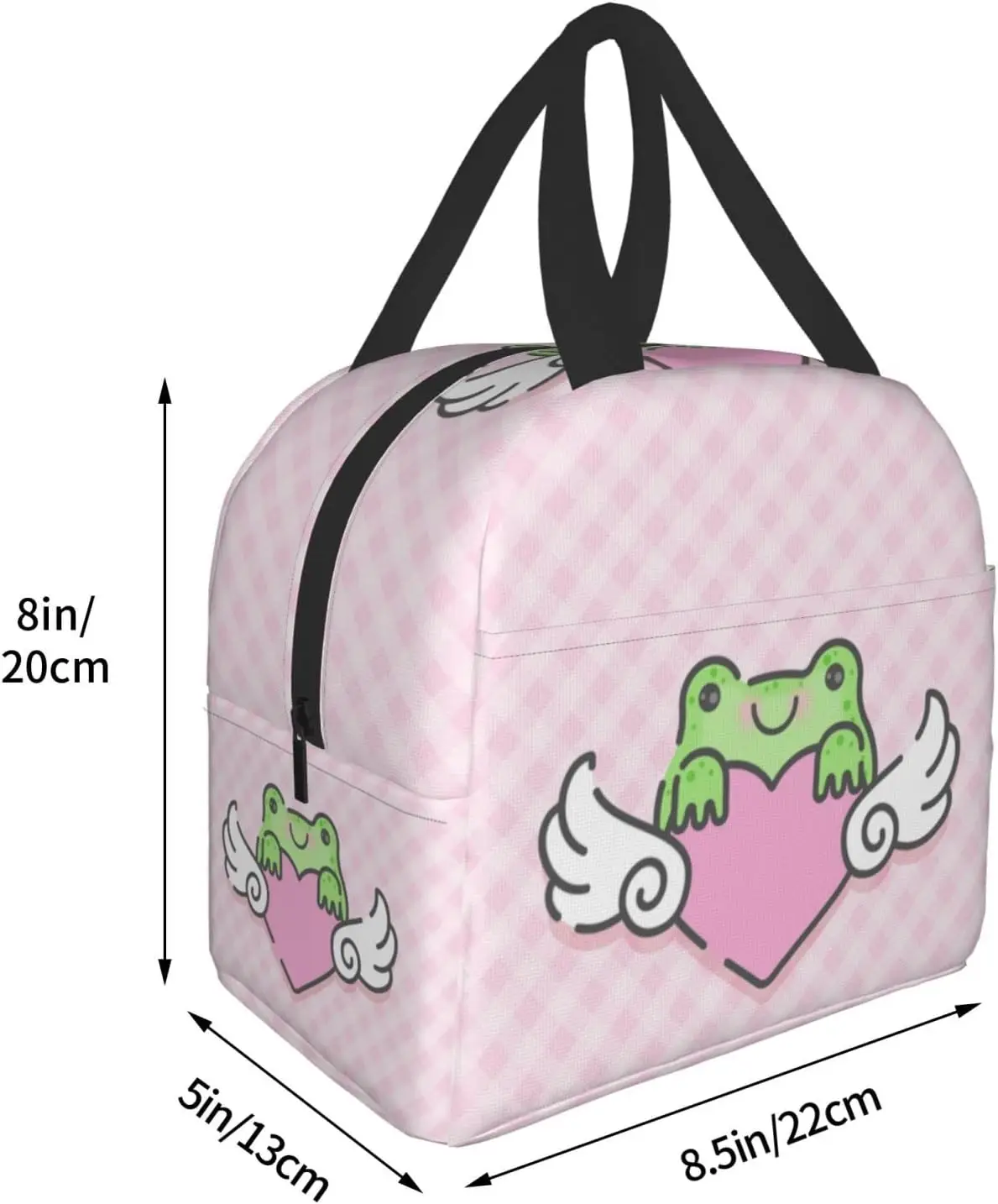 Милая маленькая лягушка с крыльями сумка для ланча в форме сердца небольшой