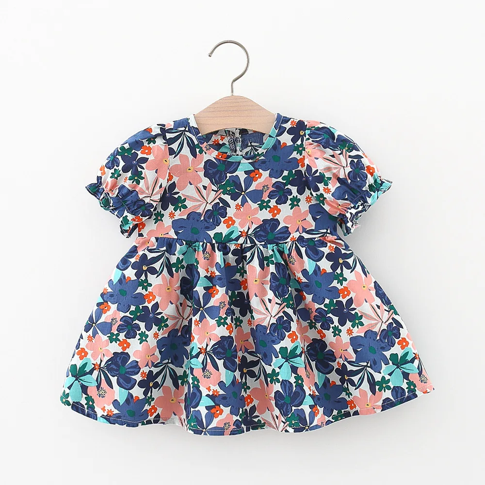 

Новинка лета 2022, цветочные платья для маленьких девочек, Цветочное платье принцессы с коротким рукавом и открытой спиной, Цветочное платье ...