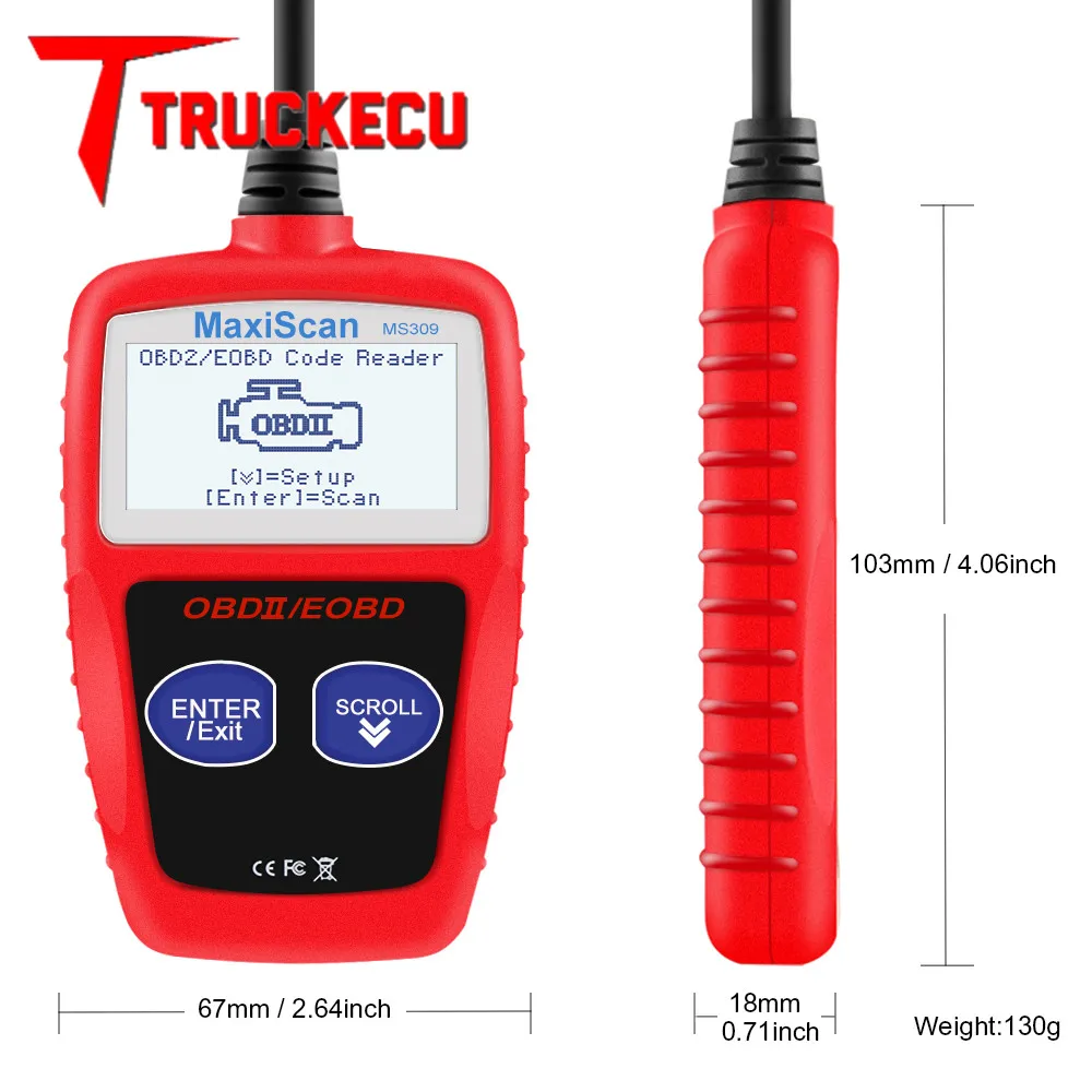 Фото Автомобильный сканер MaxiScan MS309, универсальный считыватель кодов OBDII/EOBD OBD2, PK KW808 ELM327 easydiag launch golo Autel ms309 №4