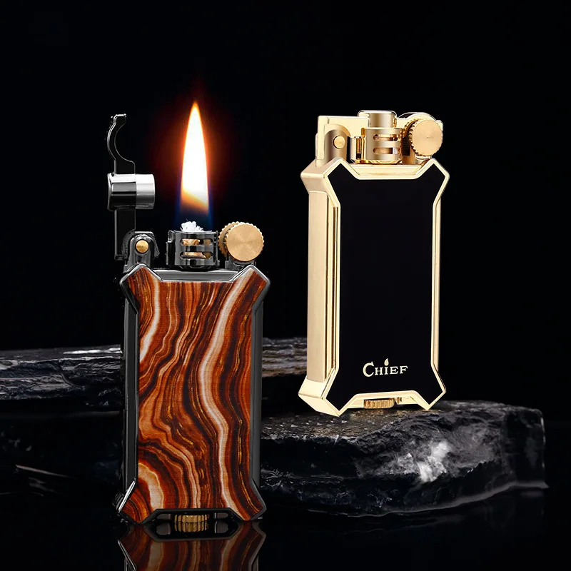 

CHIEF Resin Craft Kerosene Lighter Metal Open Flame Old-fashioned Grinding Wheel Lighter High-end Men's Gift Smoking Accessories