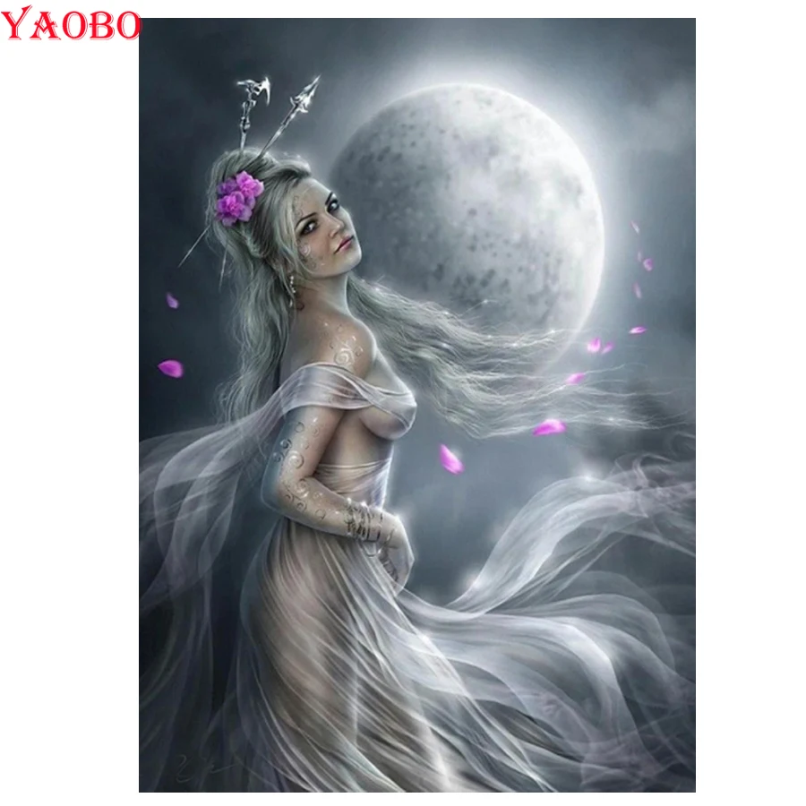 

5D DIY Diamond Painting Beautiful Fantasy Woman Moon Painting Home Decor Diamond Mosaic Art Kit Gift Crafts for Home Decor