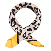 yishine new 70x70cm women multifunction polyester silk scarf sexy leopard printed satin small square wraps scarves shawl shawls