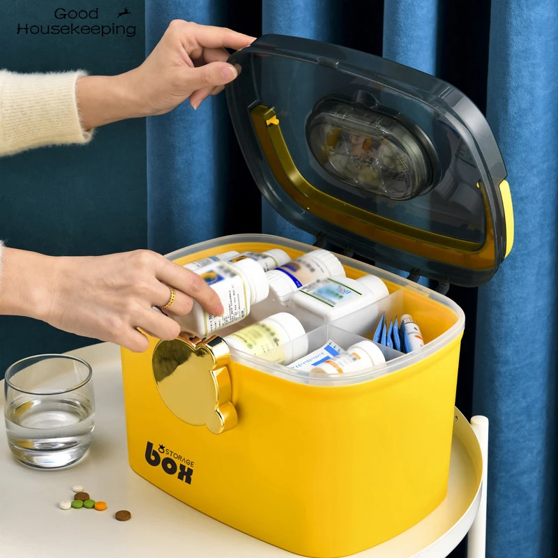 

Многоуровневый портативный контейнер для оказания первой помощи, бытовой пластиковый контейнер для таблеток, контейнер для хранения, корз...