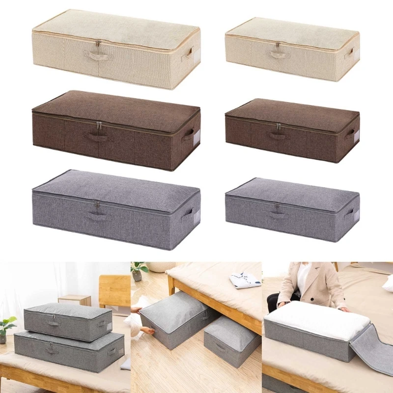 

Underbed Storage Bag with Foldable Thick Breathable Underbed Clothes Bags DropShip