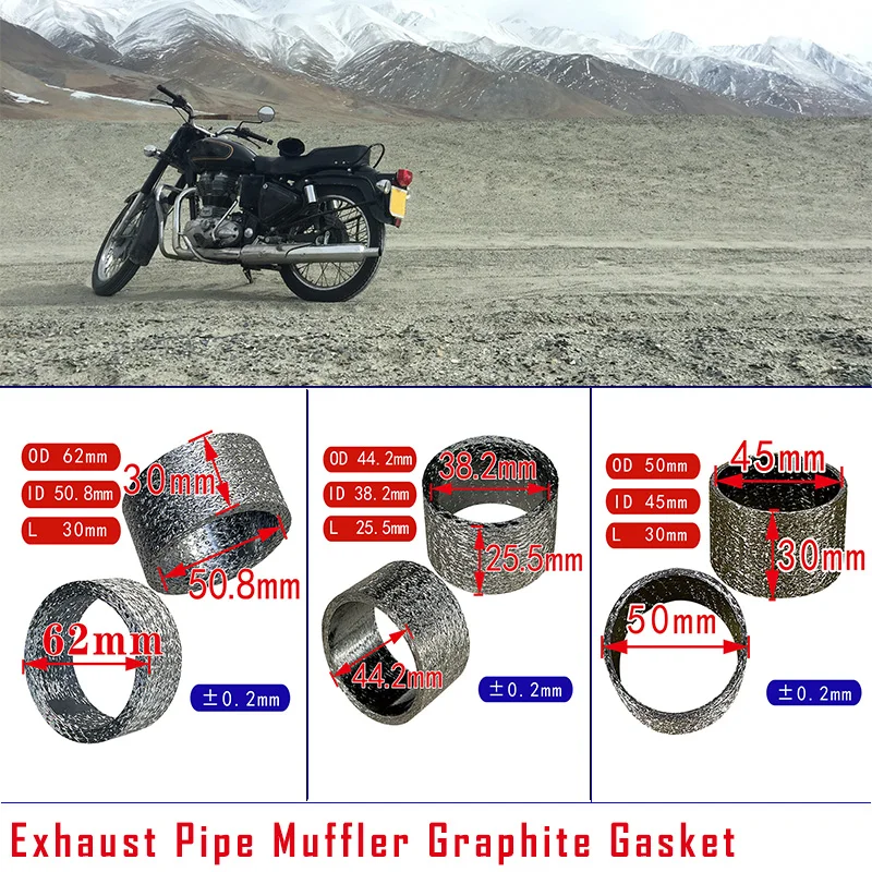 

Motorcycle Exhaust Pipe Grasket Muffler Connector Sealing Gaskets For Suzuki Kawasaki Honda BMW Yamaha Street Road Racing ATV