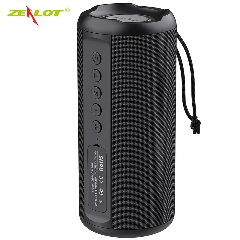 

Zealot S46 Portable Wireless Speaker Bluetooth Column Waterproof 6 hours 10w super loud sound Speaker for phone TF card