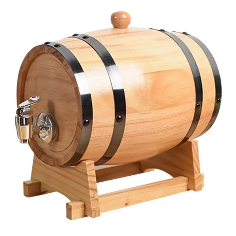 

Wood Miniature Whiskey Barrel 1L Mini Oak Barrel Wine Barrel Oak Wooden Keg Whiskey Dispenser For Wine Rum Beer Tequila Bourbon