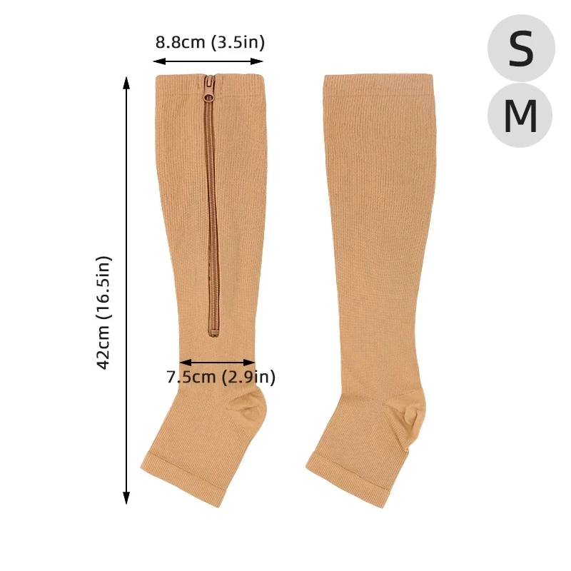 Zipper Compression Socks 20 Pairs Cycling Socks Running Women's Slim Sleeping Beauty Legs Varicose Vein Prevention Socks