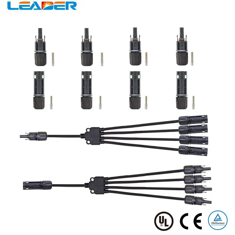 

LEADER SOLAR Free Shopping 1/5 Pair SOLAR PV Branch Y Adapter Connectors Female Male(1To4)Solar Connector for Solar Panels Cable