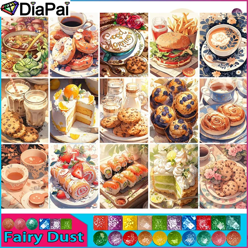DIAPAI Fairy Dust AB DIY 5D Diamond Painting&quotCake Coffee Flower&quotFull Embroidery Sale Picture Of Rhinestones For Festiv