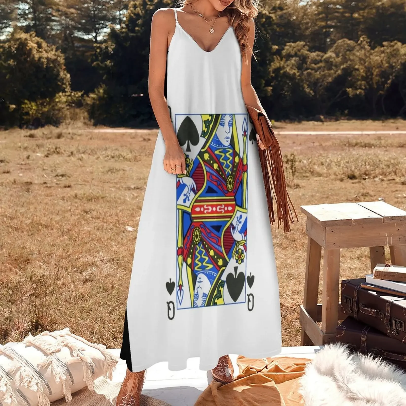 Рубашка Королева пиков | Групповой костюм на Хэллоуин Платье без рукавов с