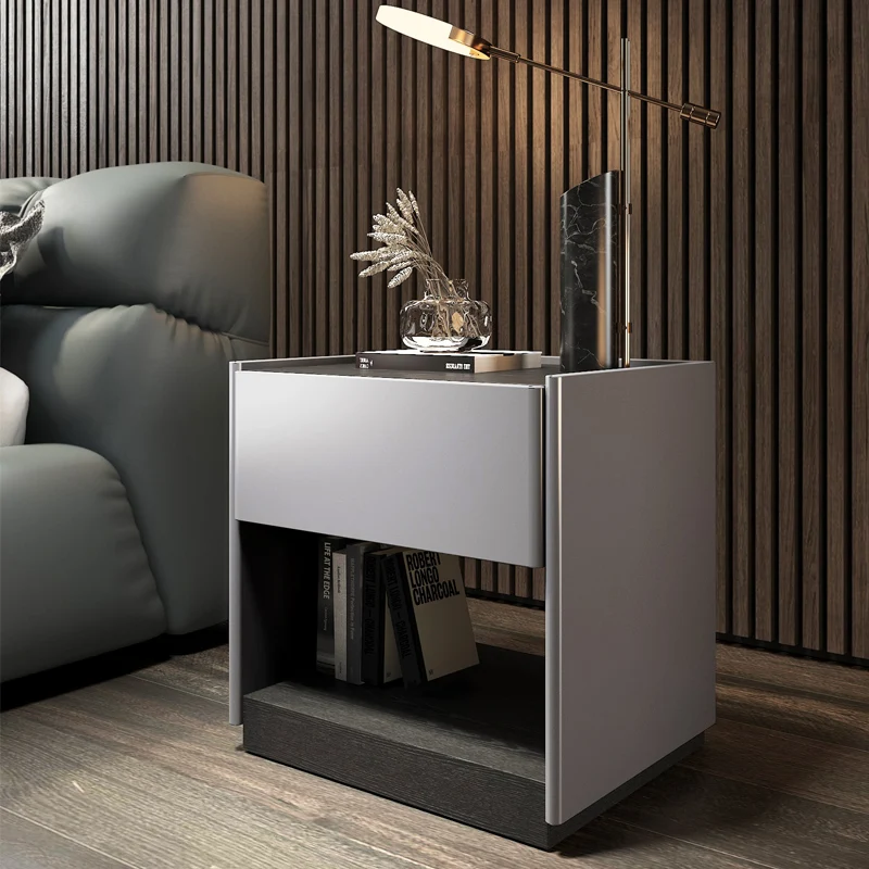 

Minimalist bedside table small narrow simple modern luxury high-end bedside storage cabinets lockers