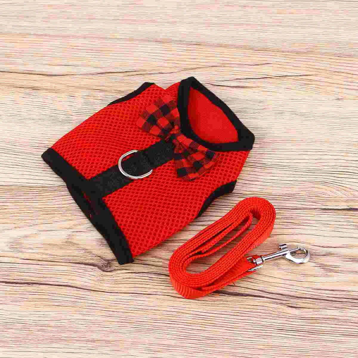 Новая дышащая сетчатая ткань с милым домашним животным и поводком жилет для