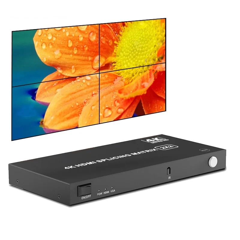 Настенный видеоконтроллер 4K 2x2 HDMI, настенный ТВ-процессор HDMI VGA 2x2 1x3 1x4 2x2 3x1 4x1 1080P 8, устройство для сращивания видео HDMI