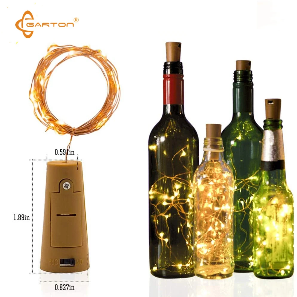 

2M Wine Cork LED Battery Lighting Strings Bottle Lights for Party Wedding Christmas Halloween Bar Decor Creative Lights