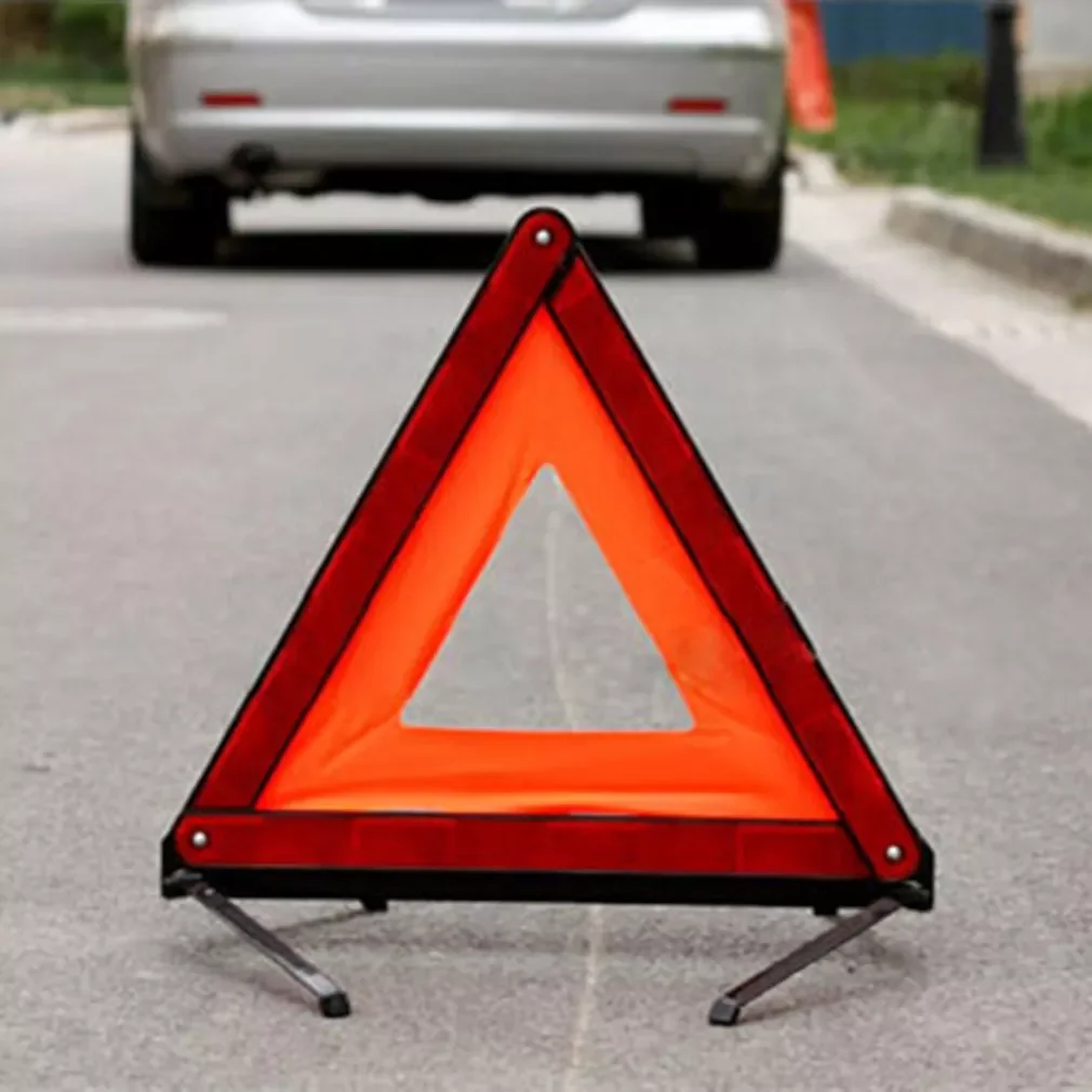 

Emergency Breakdown Warning Triangle Red Reflective Safety Hazard Car Tripod Folded Stop Sign Reflector cinta reflectante