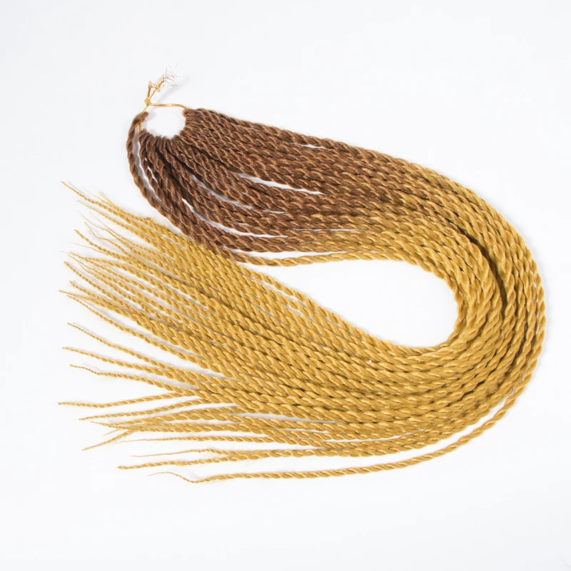 QP Hair Омбре Сенегальские Косы на Крючке 24 дюйма 30 Корней/упаковка Синтетические Волосы для Плетения для Женщин черные Крочет.