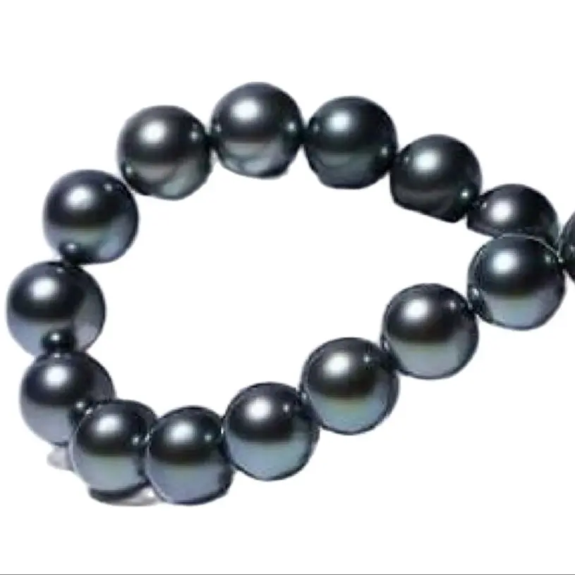 Бесплатная доставка огромное 18 &quot9-10 мм 100% таитянский подлинный черный бриллиант