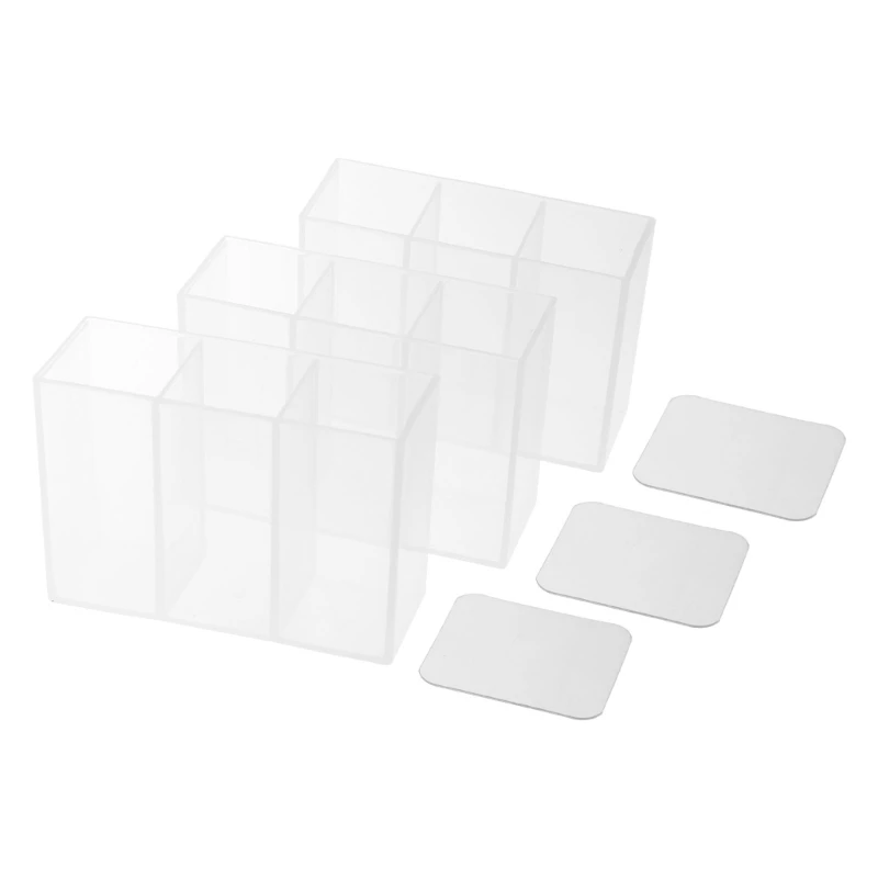 

3 Grids Multifunctional Wall Mounted Storage Box Punch-Free Small Object Storage Box Organizer Storage Box PP Material