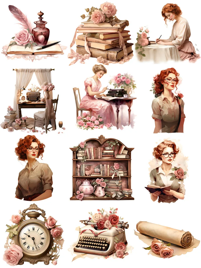 Стикеры для письма в стиле ретро рукоделия и скрапбукинга детские игрушки