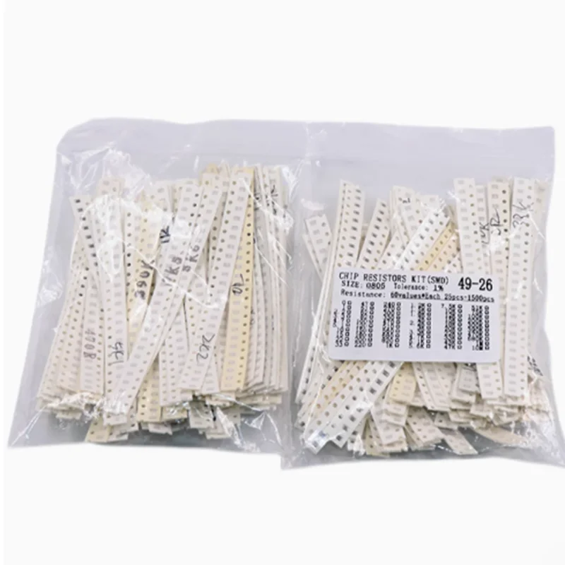 Пакет чип-резисторов 0805 точность 0 ~ 10 м 1% 60 видов каждого 25 штук альтотехника 1500 33
