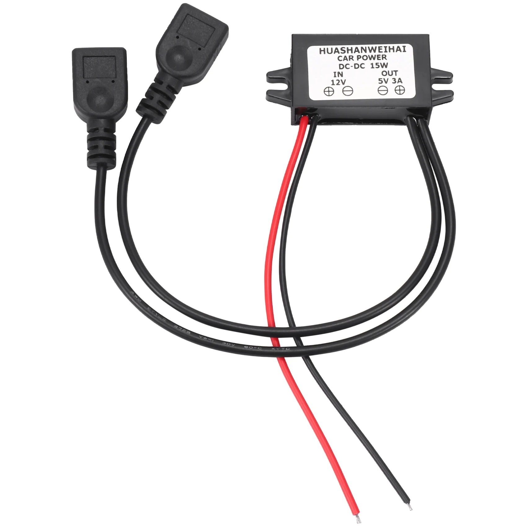 

DC Converter 12V to 5V 3A Double 2 USB to Auto Power Regulator Voltage