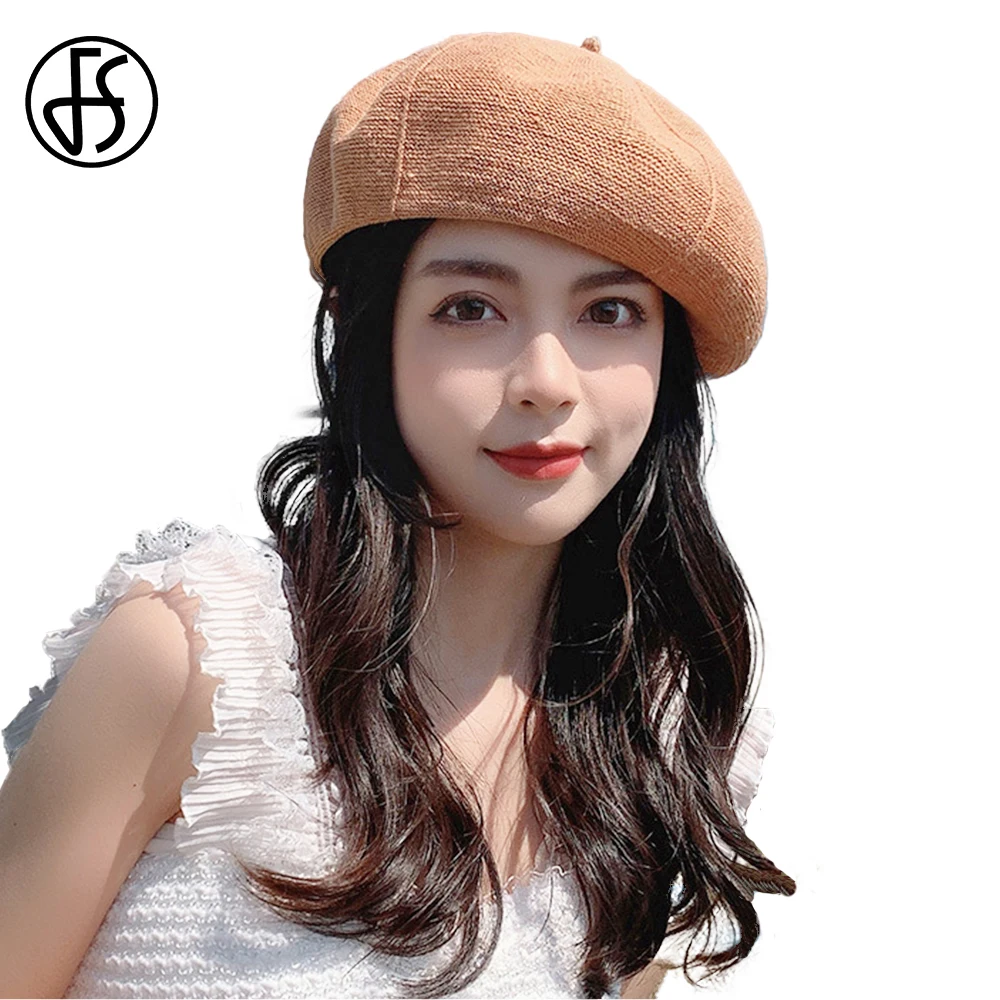 

FS 2022 Beret Millinery Octagonal Hats For Women Thin Breathable Painter Cap Ladies Summer Fashion Pumpkin Fedoras Female