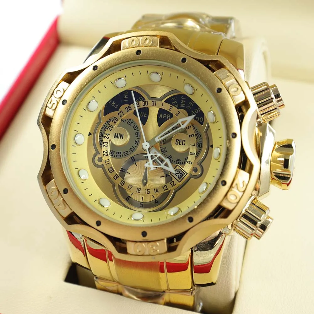 

Часы наручные мужские с большим циферблатом, роскошные оригинальные Invicto водонепроницаемые, 18K