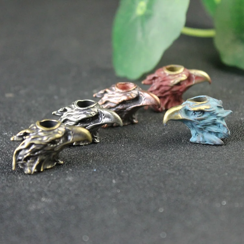

Animal Brass Eagle Head Knife Bead Pendant Outdoor EDC Tool Umbrella Rope Bead Lanyard Hanging DIY Paracord Bracelet Accessories