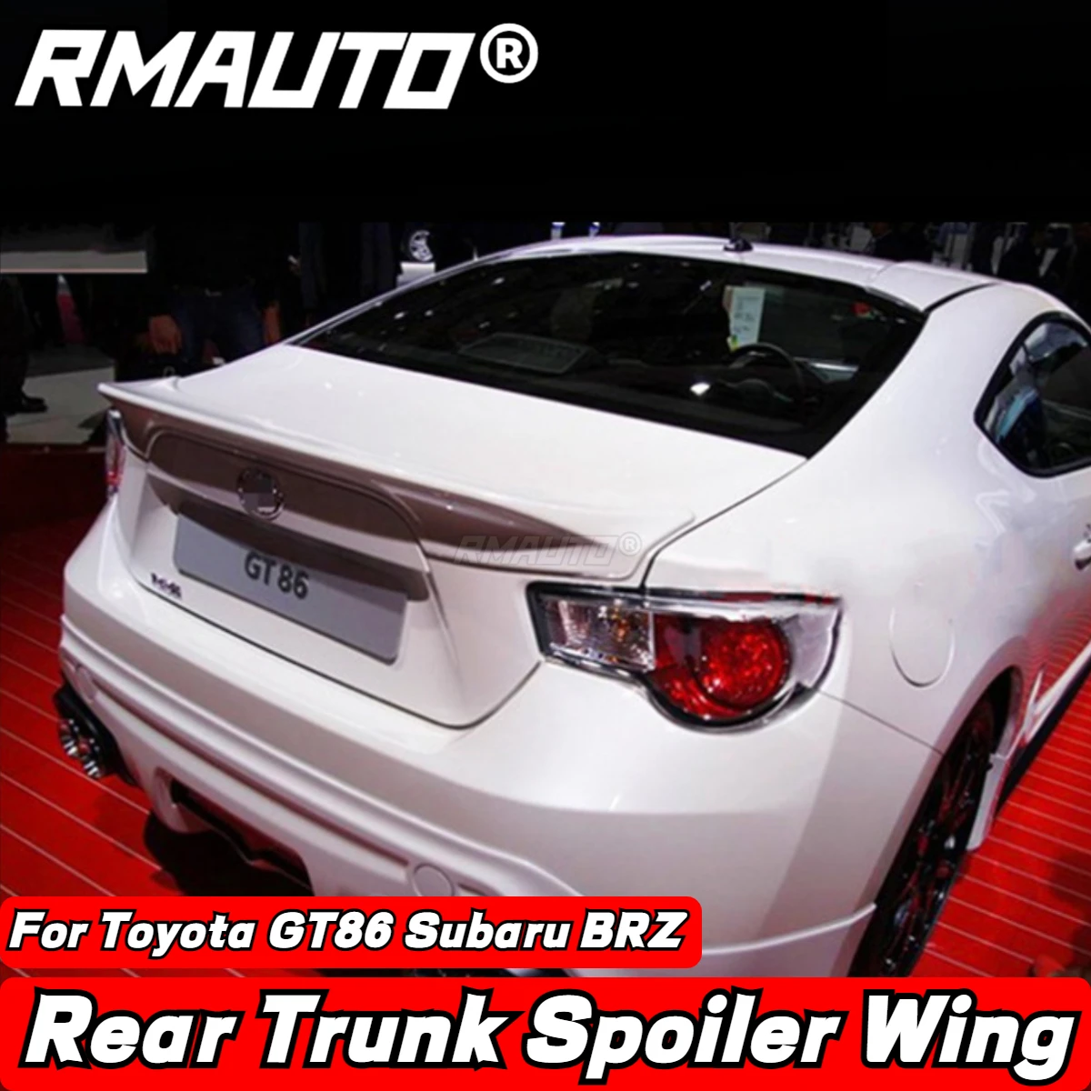

RMAUTO Автомобильный задний спойлер из углеродного волокна, нога крыла MORTOR, спортивный стиль, багажник, комплект губ для Toyota GT86 Subaru BRZ, автомобильные аксессуары